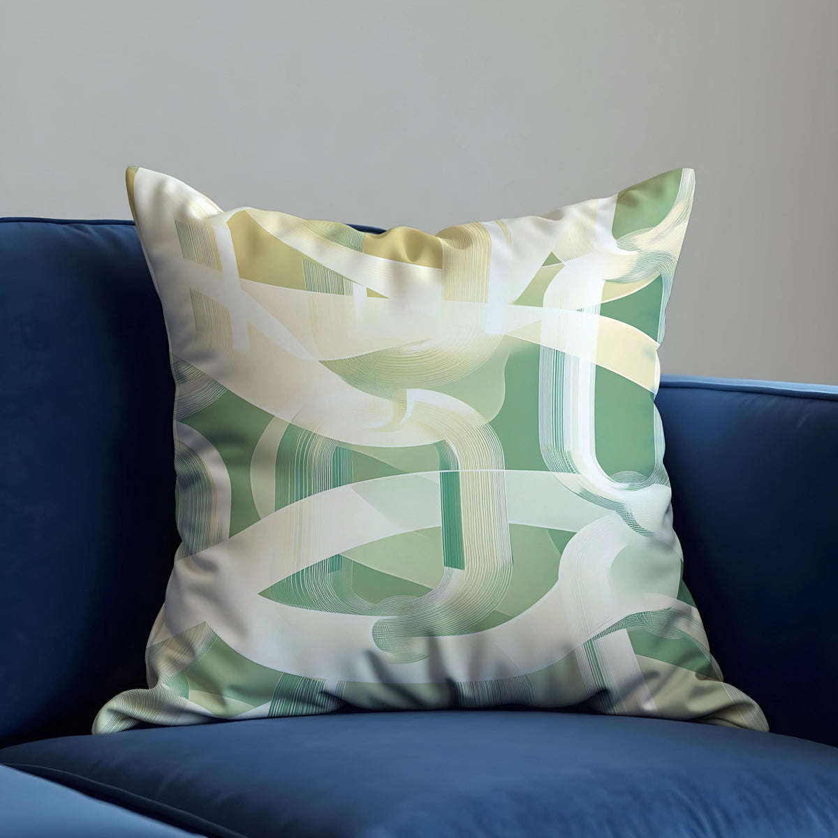 Green Abstract Cushion Cover, Brushstroke Pillow Case