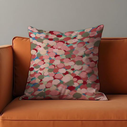 Abstract Dot Cushion Cover, Painterly Brushstroke Pattern Pillow Case