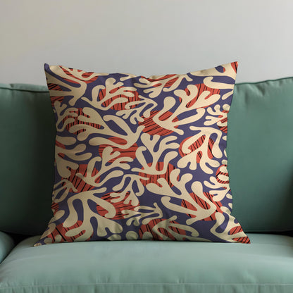 Abstract Coral Reef Cushion Cover, Modern Ocean Pillow Cover