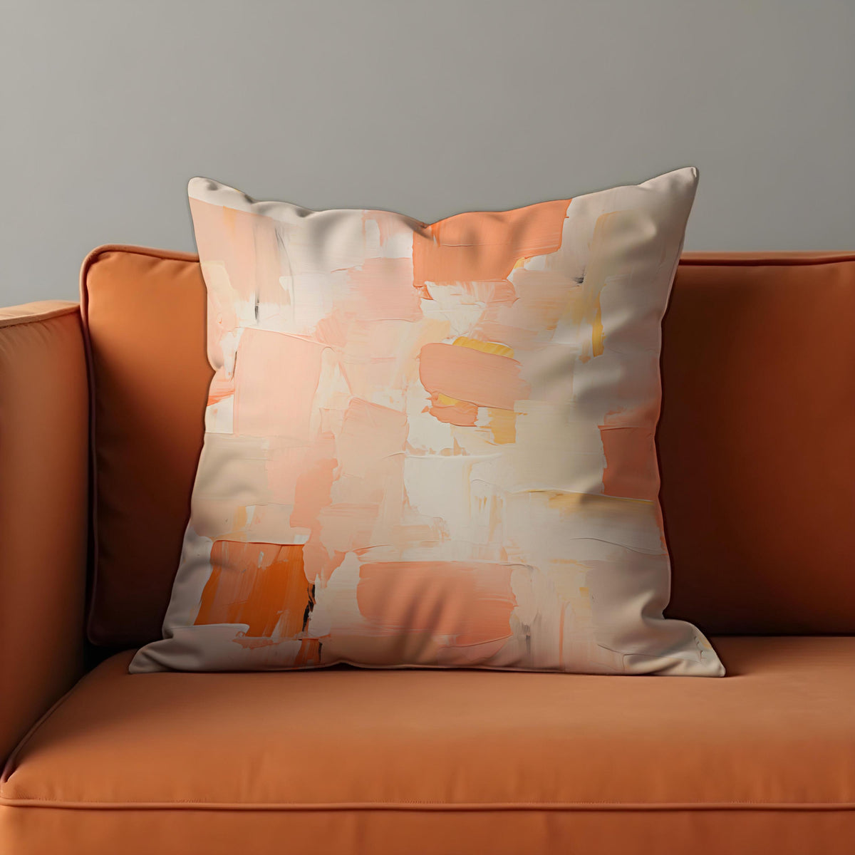 Peach Neutral Cushion Cover, Abstract Pillow Case