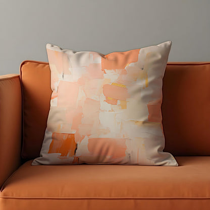 Peach Neutral Cushion Cover, Abstract Pillow Case