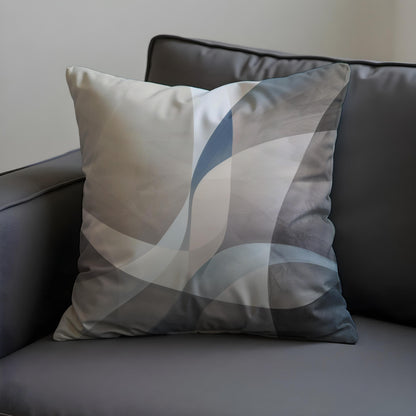 Neutral Wave Cushion Cover, Minimal Throw Pillow Case