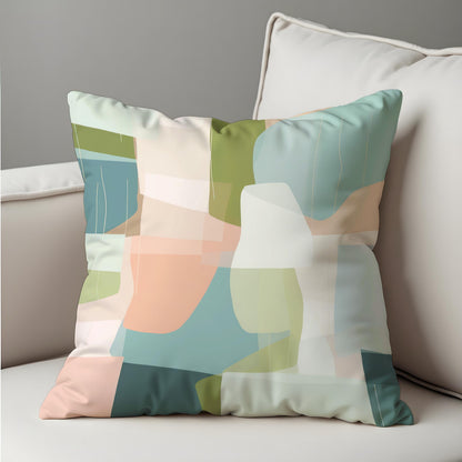 Pastel Abstract Throw Pillow Cover, Geometric Cushion Case