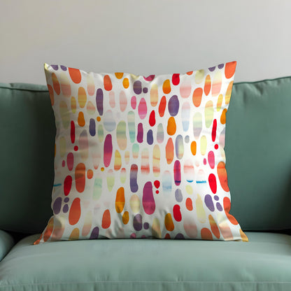 Colorful Watercolor Cushion Cover, Rainbow Dot Throw Pillow Cover