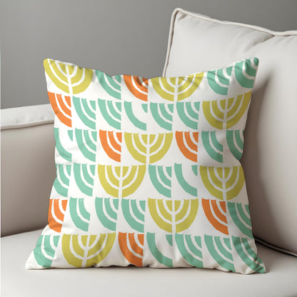 Retro Mid Century Modern Cushion Cover, Block Print Pillow Case
