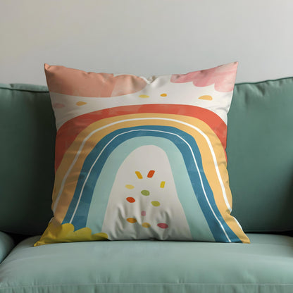 Rainbow Cushion Cover, Colorful Kids Room Throw Pillow Cover