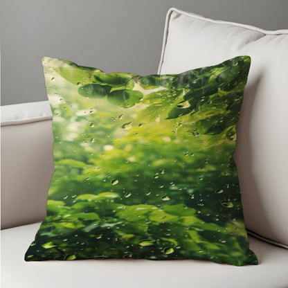 Green Rainforest Cushion Cover, Nature Inspired Throw Pillow Case