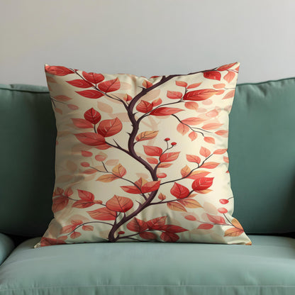 Floral Cushion Cover, Botanical Leaf Modern Throw Pillow Case