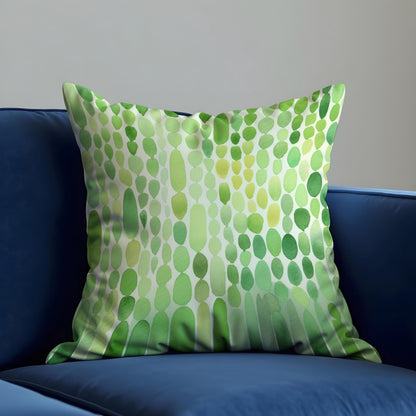 Green Watercolor Droplet Cushion Cover, Modern Abstract Pillow Cover