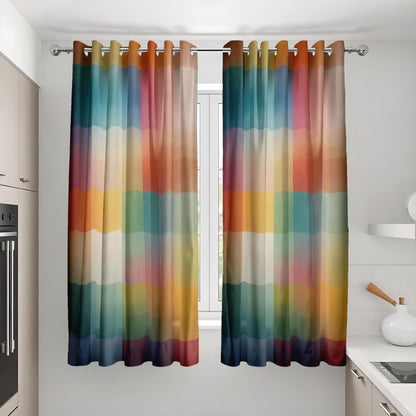 Colorful Rainbow Ombre Curtains, Gradient Window Drapes