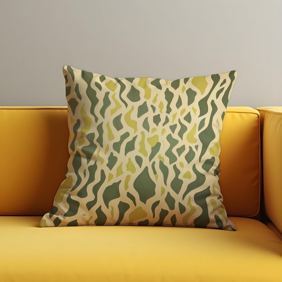 Green Abstract Velvet Cushion Cover, Organic Pillow Case