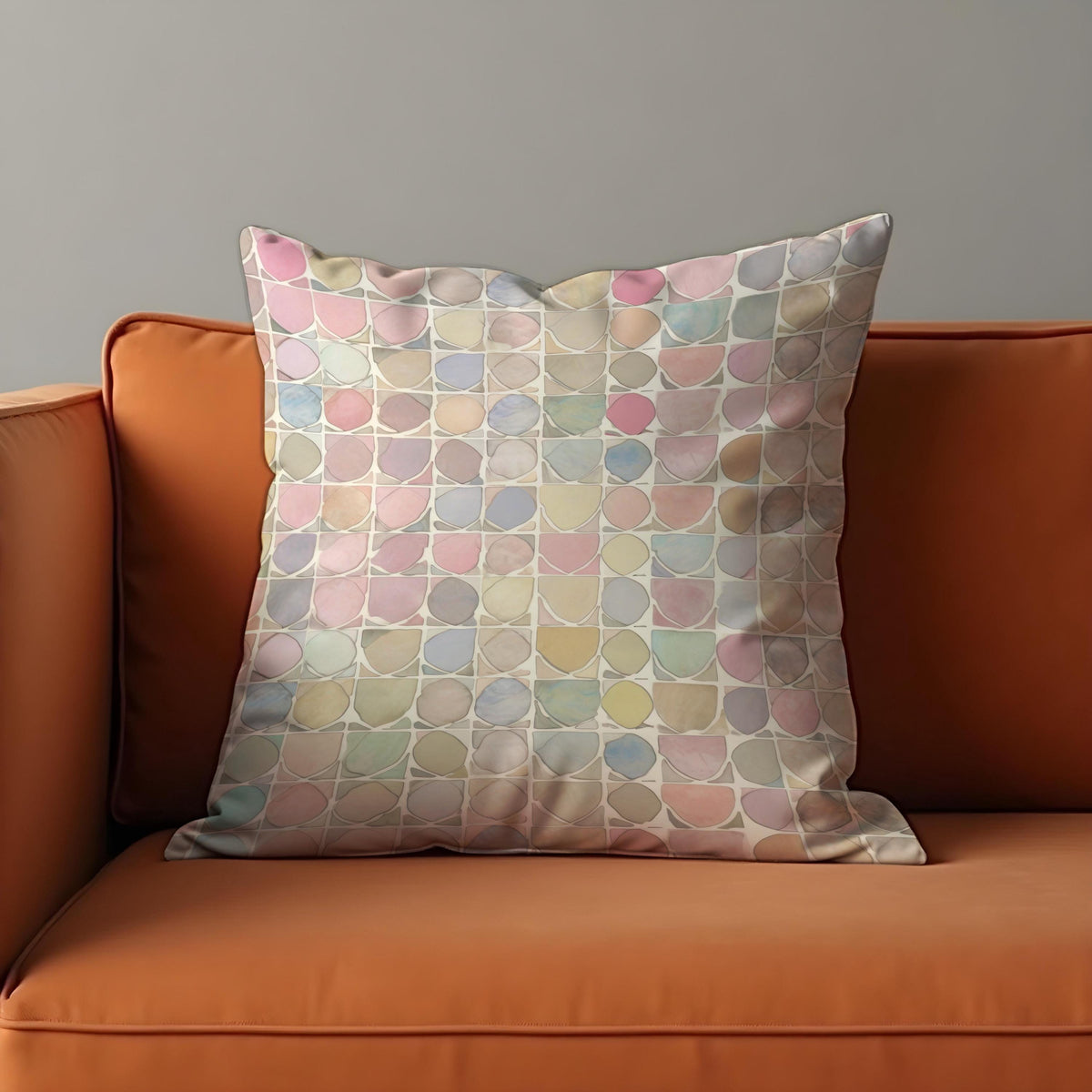 Pastel Geometric Throw Pillow Cover, Modern Circle Cushion Case