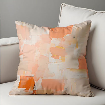 Peach Neutral Cushion Cover, Abstract Pillow Case