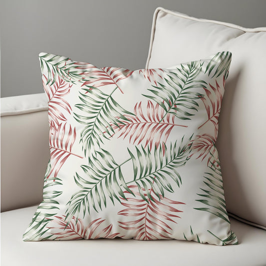 Tropical Palm Leaf Cushion Cover, Botanical Throw Pillow Cover