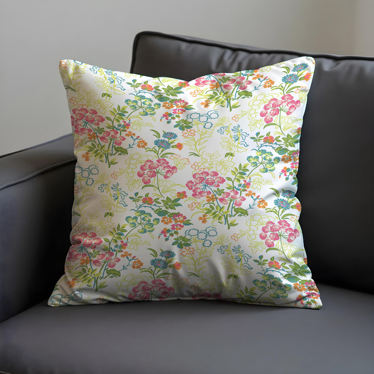 Pastel Floral Cushion Cover, Classic Garden Throw Pillow Case