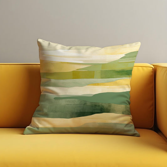 Earthy Landscape Cushion Cover, Abstract Nature Throw Pillow Cover