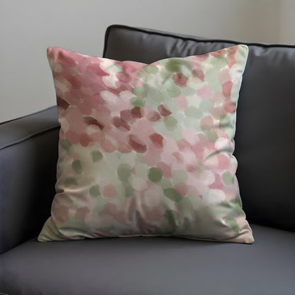 Blush Pink Watercolor Cushion Cover, Abstract Dot Pattern Pillow Case
