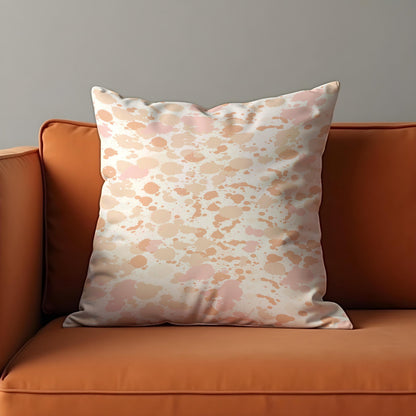 Blush Pink Splatter Pillow Cover, Abstract Cushion Case