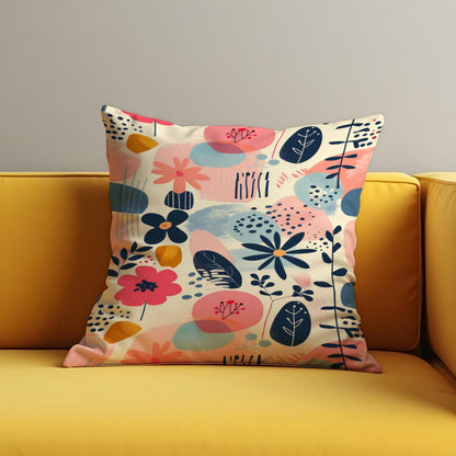 Abstract Floral Cushion Cover, Botanical Pillow Case