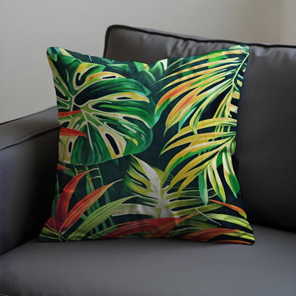 Jungle Monstera Cushion Cover, Tropical Pillow Case