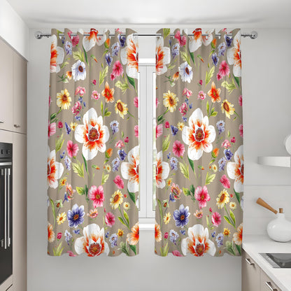 Large Flower Curtains, Vibrant Botanical Floral Drapes