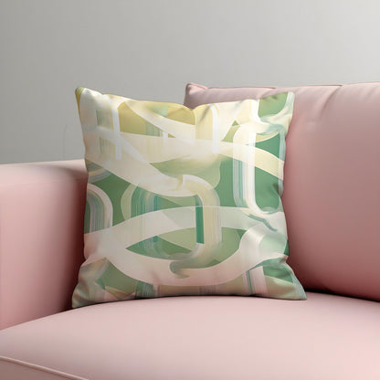 Green Abstract Cushion Cover, Brushstroke Pillow Case