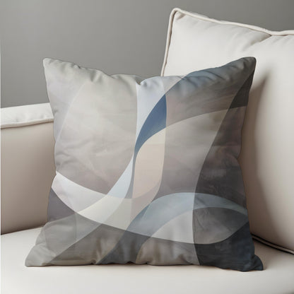 Neutral Wave Cushion Cover, Minimal Throw Pillow Case