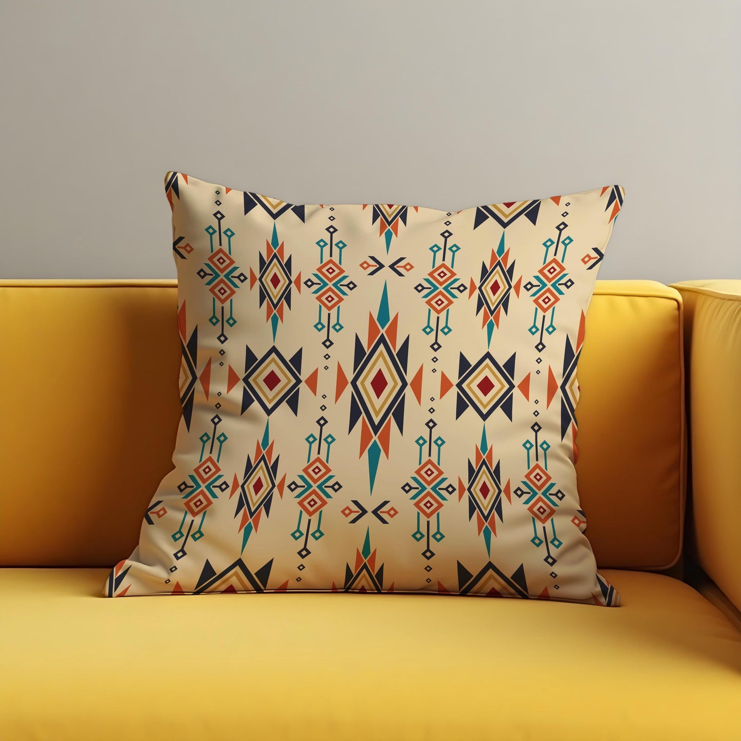Southwestern Tribal Cushion Cover, Aztec Geometric Print Pillow Case