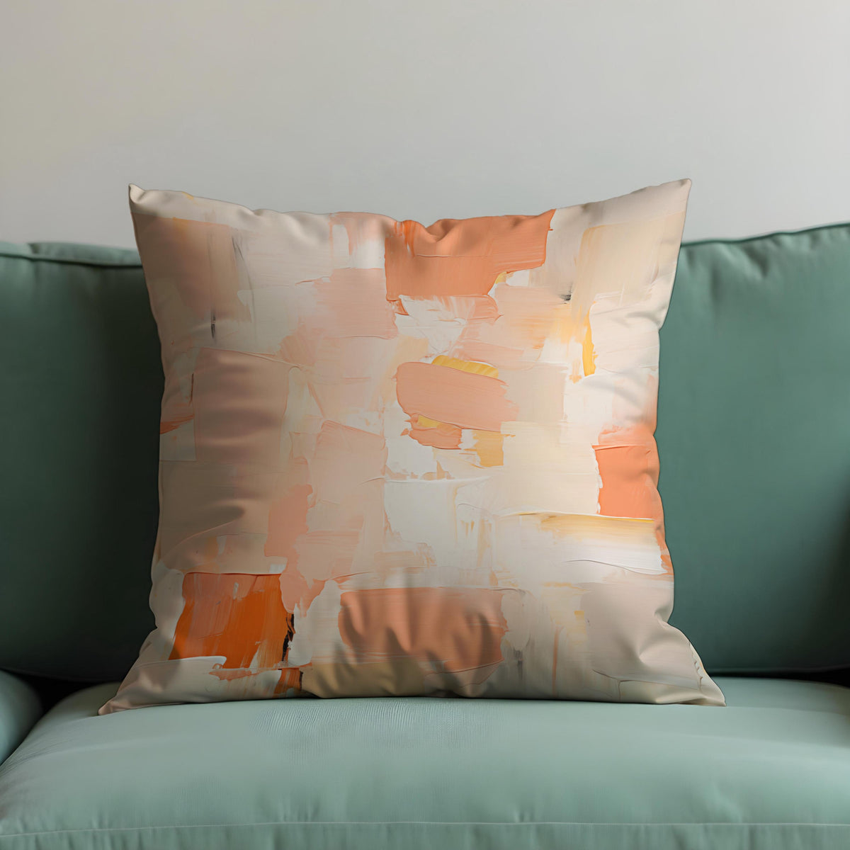 Peach Neutral Cushion Cover, Abstract Pillow Case
