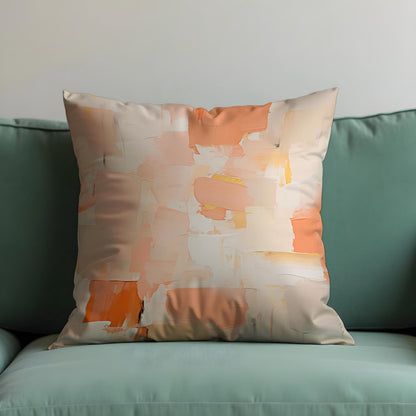 Peach Neutral Cushion Cover, Abstract Pillow Case