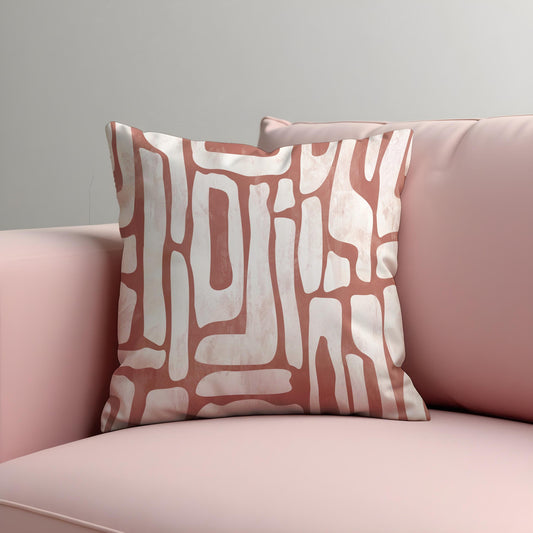 Blush Pink Abstract Cushion Cover , Organic Line ArtPillow Case