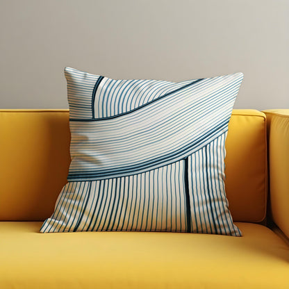Navy White Stripe Cushion Cover, Modern Pillow Case