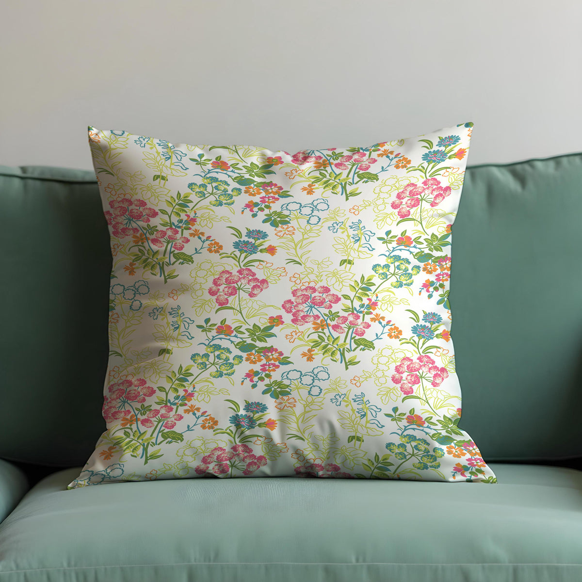 Pastel Floral Cushion Cover, Classic Garden Throw Pillow Case
