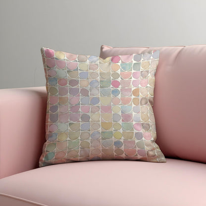 Pastel Geometric Throw Pillow Cover, Modern Circle Cushion Case