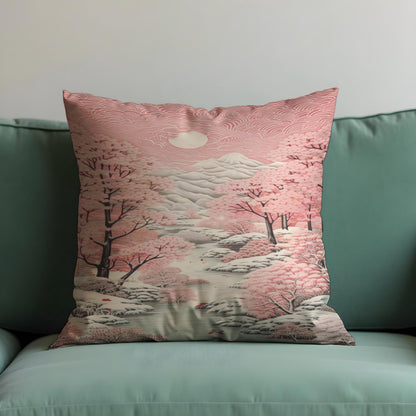 Cherry Blossom Cushion Cover, Japanese Throw Pillow Case
