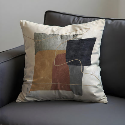Modern Abstract Cushion Cover, Terracotta & Charcoal Art Print Pillow Case