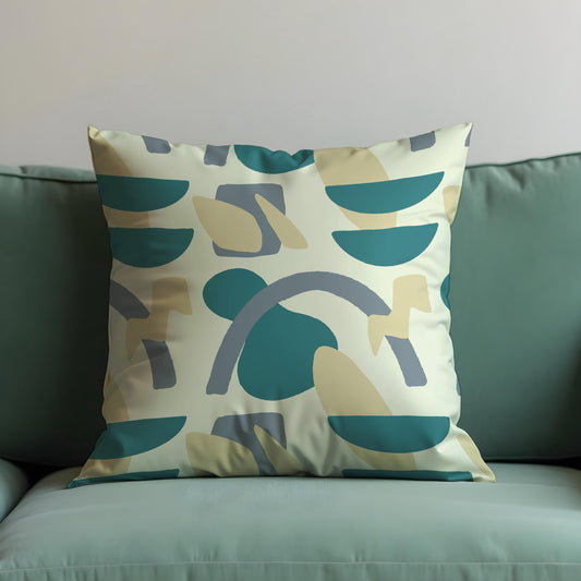 Modern Abstract Cushion Cover, Teal Throw Pillow Case