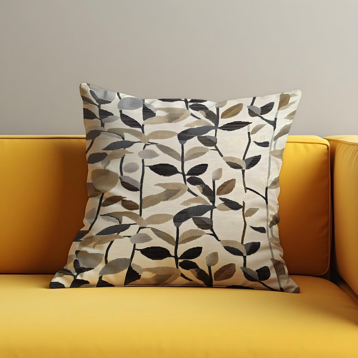 Neutral Leaf Cushion Cover, Earth Tone Pillow Case