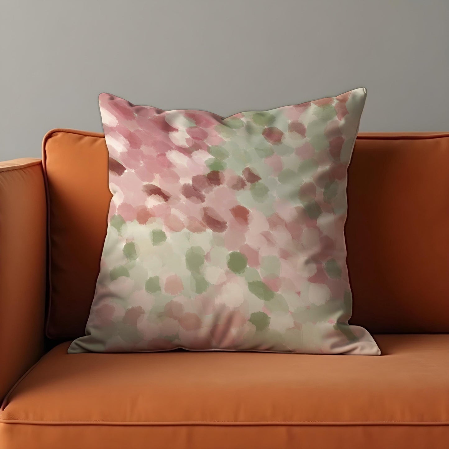 Blush Pink Watercolor Cushion Cover, Abstract Dot Pattern Pillow Case