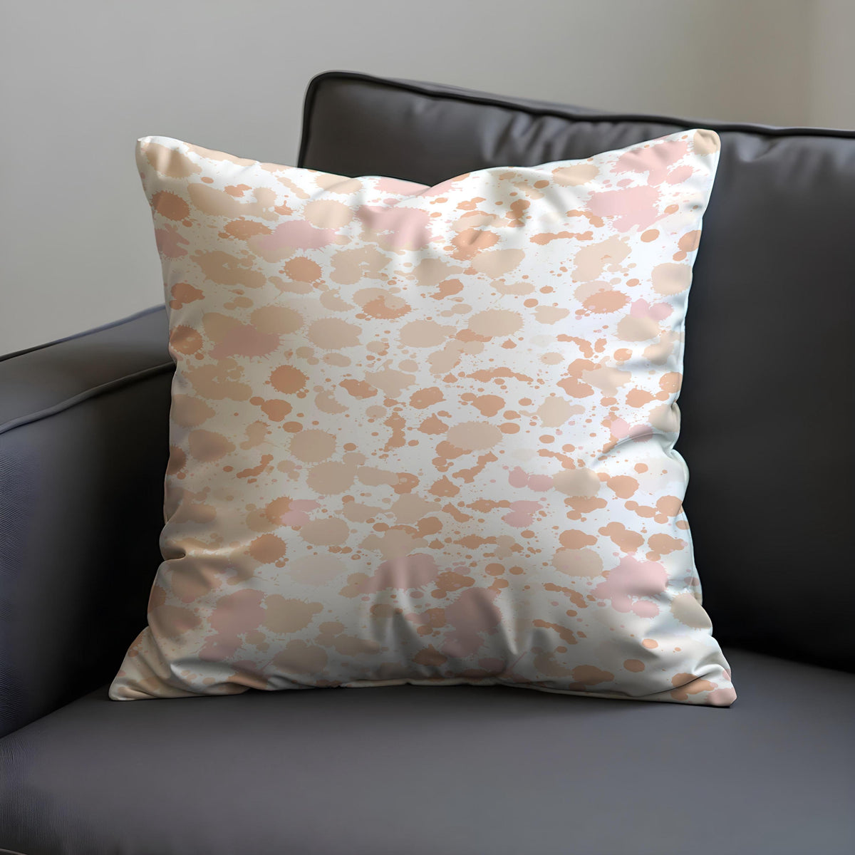 Blush Pink Splatter Pillow Cover, Abstract Cushion Case