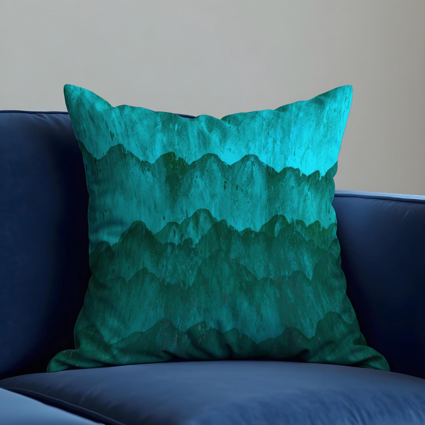 Mountain Landscape Cushion Cover, Watercolor Nature Pillow Case