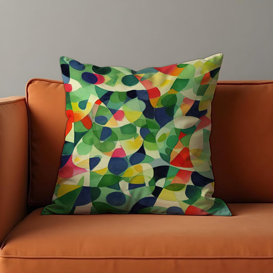 Colorful Abstract Geometric Cushion Cover, Modern Art Throw Pillow Case
