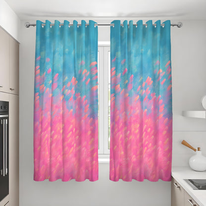 Pink Blue Ombre Curtains, Gradient Abstract Window Drapes