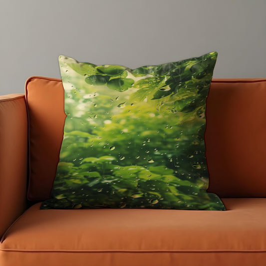 Green Rainforest Cushion Cover, Nature Inspired Throw Pillow Case