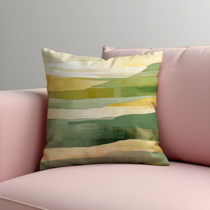 Earthy Landscape Cushion Cover, Abstract Nature Throw Pillow Cover