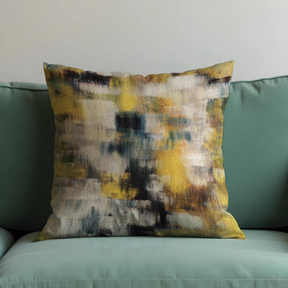 Textured Abstract Cushion Cover, Teal & Beige Brushstroke Pillow Case