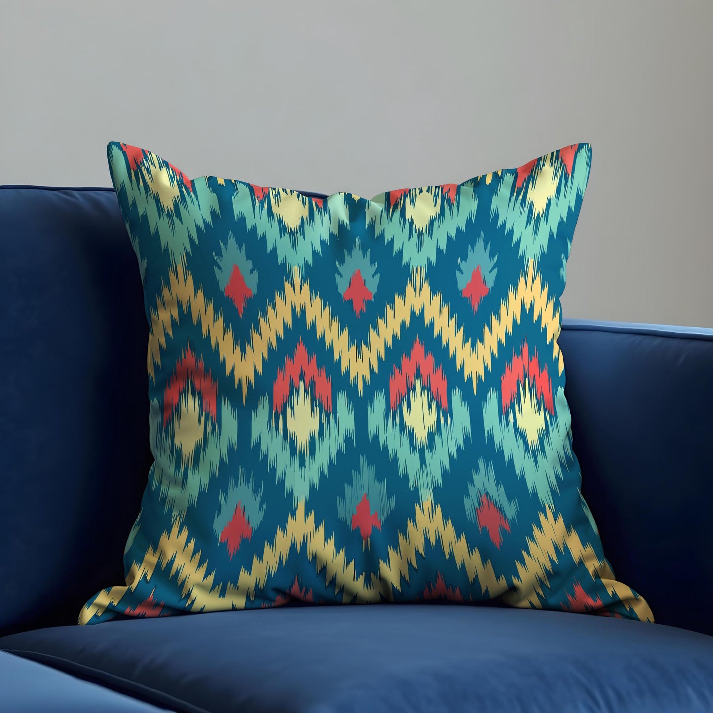 Tribal Ikat Throw Pillow Cover, Bold Geometric Cushion Cover