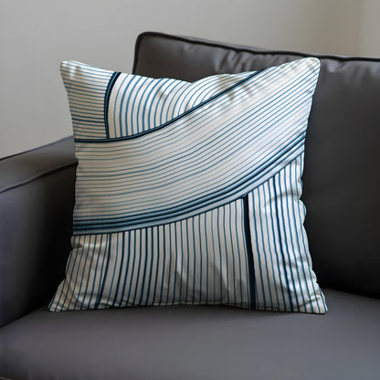 Navy White Stripe Cushion Cover, Modern Pillow Case