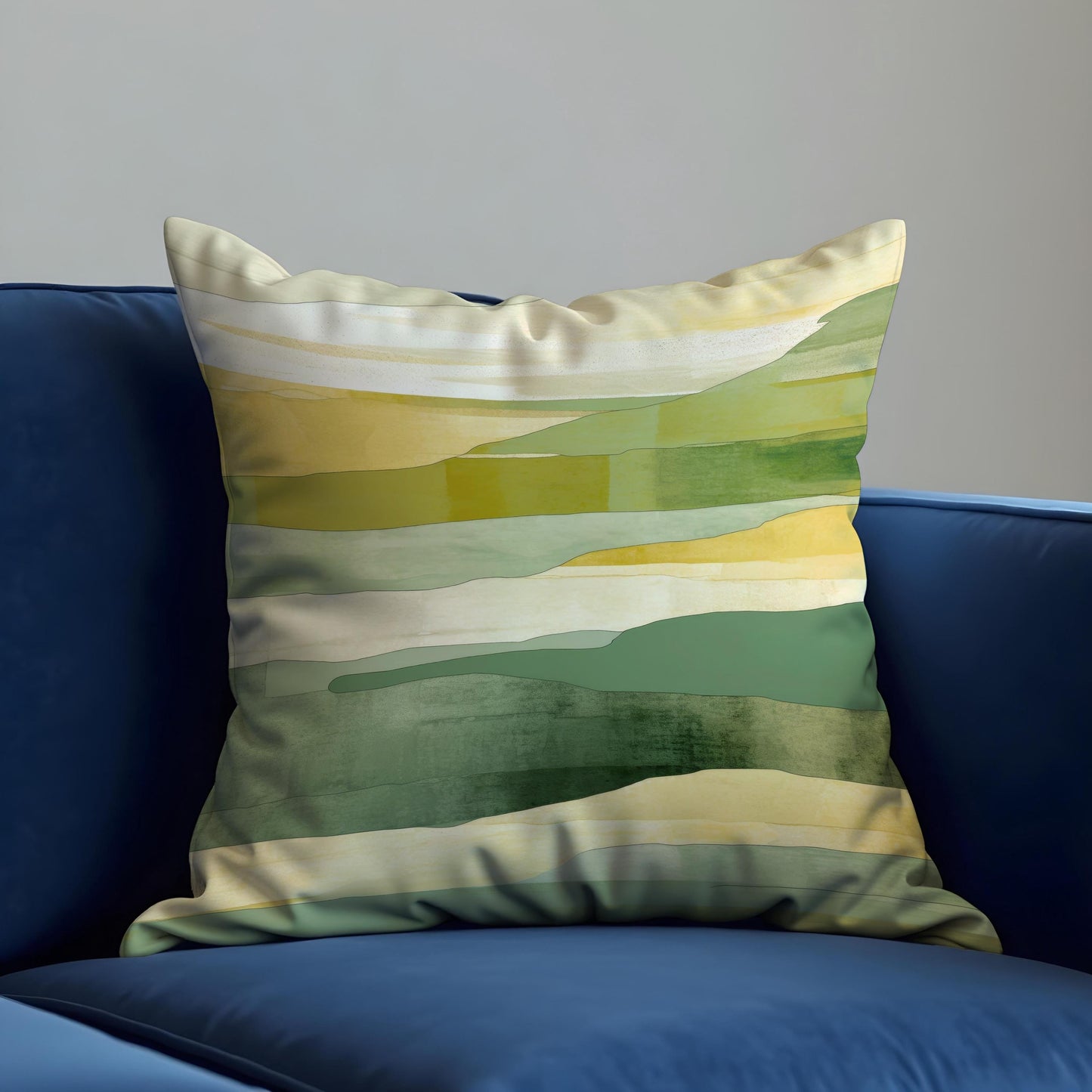 Earthy Landscape Cushion Cover, Abstract Nature Throw Pillow Cover