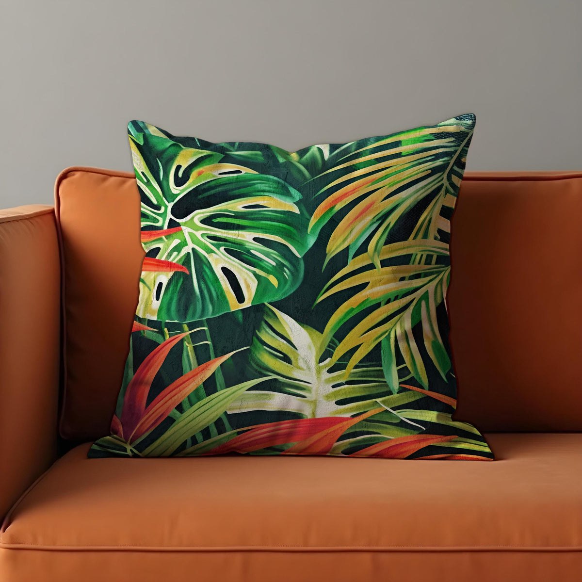 Jungle Monstera Cushion Cover, Tropical Pillow Case